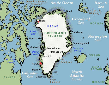 Groenland politique carte
